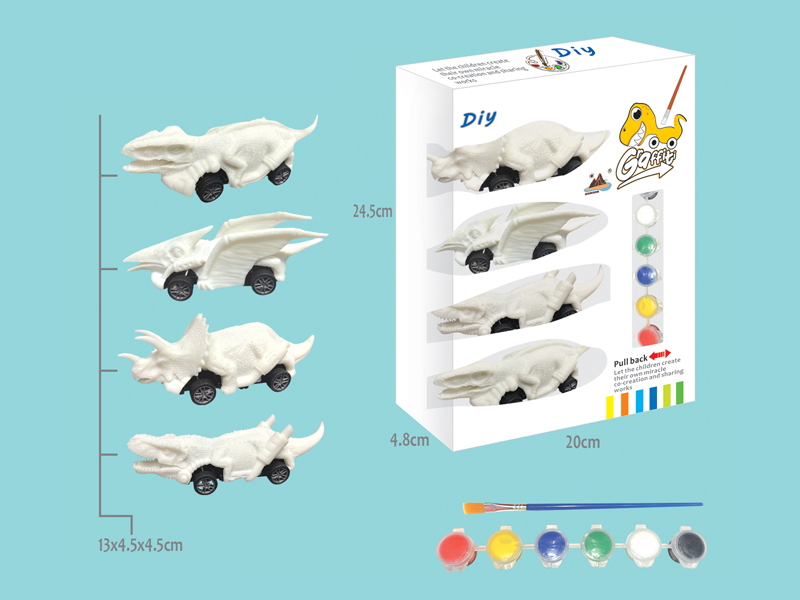 DIY Pull Back Painted Dinosaur Car