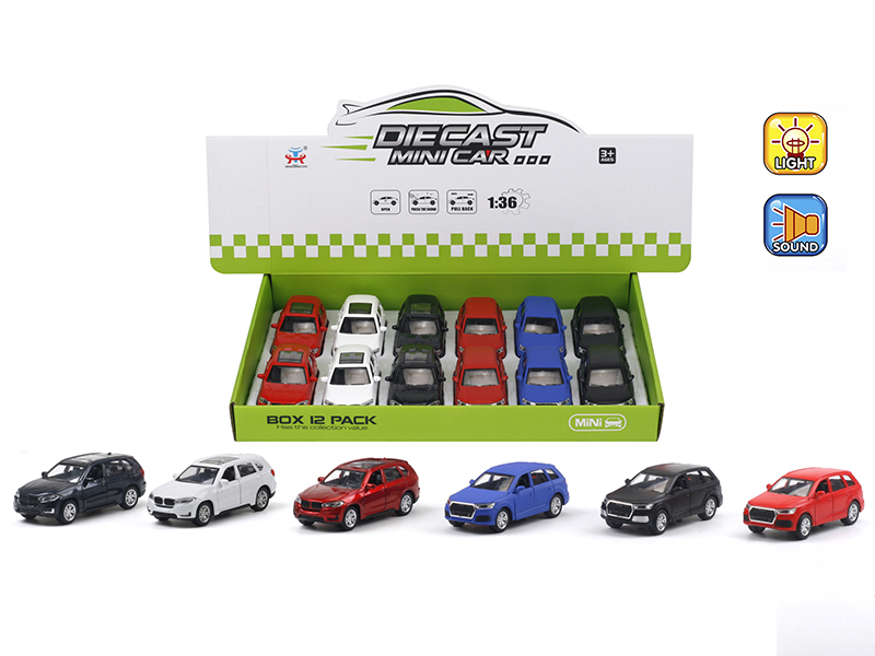 1:36 Pull Back Alloy BMW/Audi Simulated Car With Light And Music(12PCS)