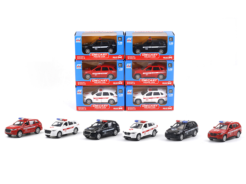 1:36 Pull Back Alloy BMW/Audi Police Car(Russian)