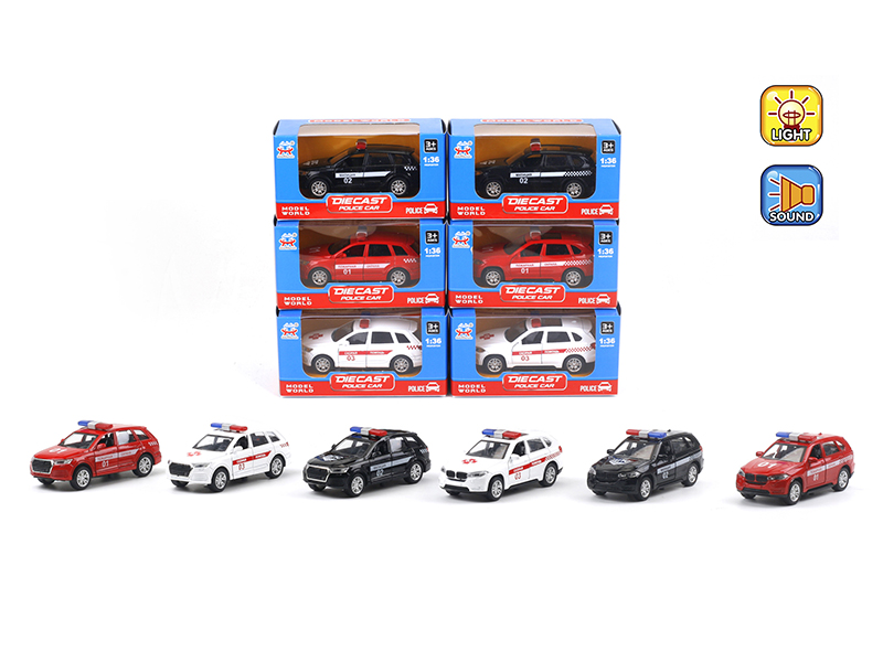 1:36 Pull Back Alloy BMW/Audi Police Car With Light And Music(Russian)