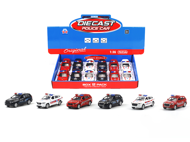 1:36 Pull Back Alloy BMW/Audi Police Car(12PCS)