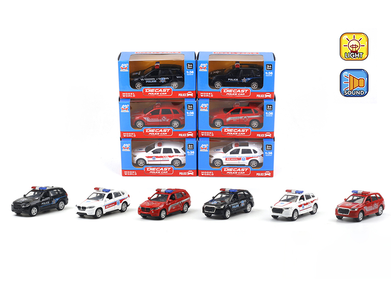 1:36 Pull Back Alloy BMW/Audi Police Car With Light And Music