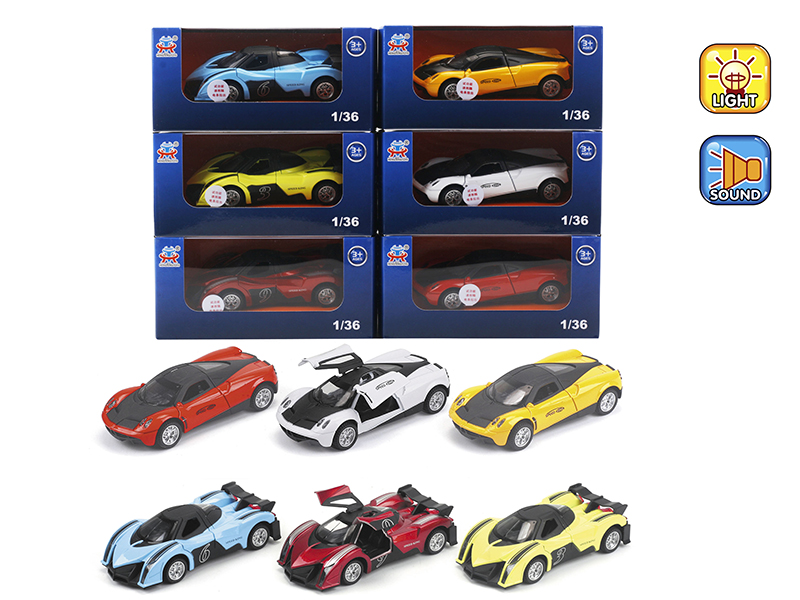 1:36 Pull Back Alloy Pagani/Lamborghini Simulated Car With Light And Music