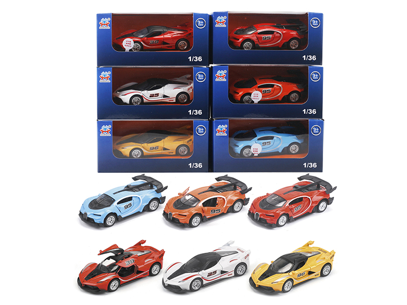 1:36 Pull Back Alloy Ferrari/Bugatti Simulated Car