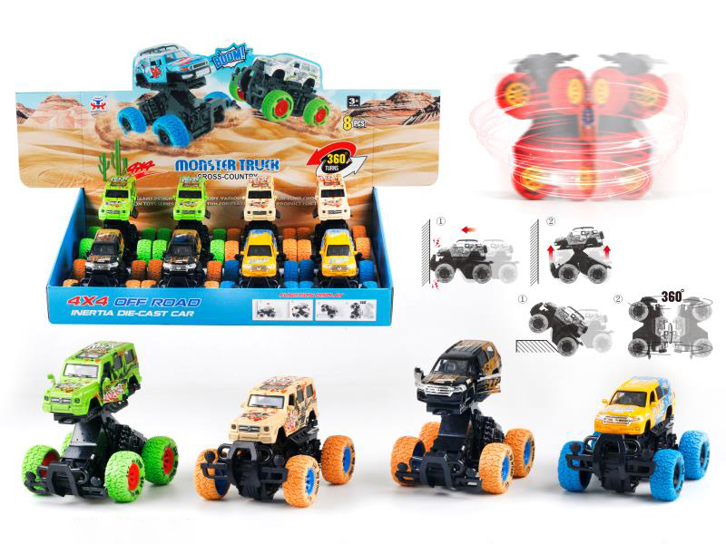 1:36 Friction Alloy Stunt Monster Truck(Benz/Cruiser)8PCS