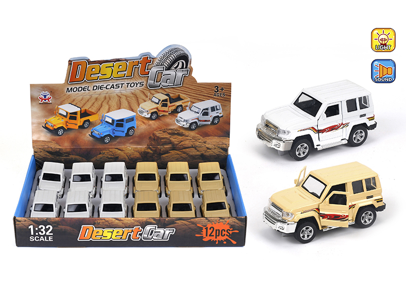 1:32 Pull Back Alloy FJ40 Off-Road Vehicle With Light And Music(12PCS)