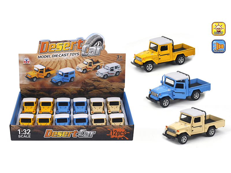 1:32 Pull Back Alloy Land Cruiser Pickup Truck With Light And Music(12PCS)