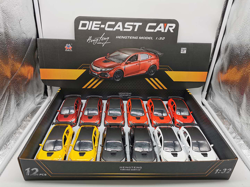 1:32 Civic GT Edition Pull Back 4 Open Door Alloy Car With Sound And Light(12PCS)