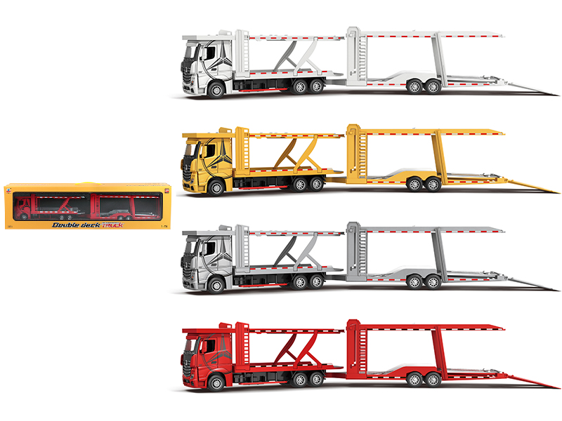 1:24 Slide Alloy Double-Deck Truck With Sound And Light(2 Doors Open)