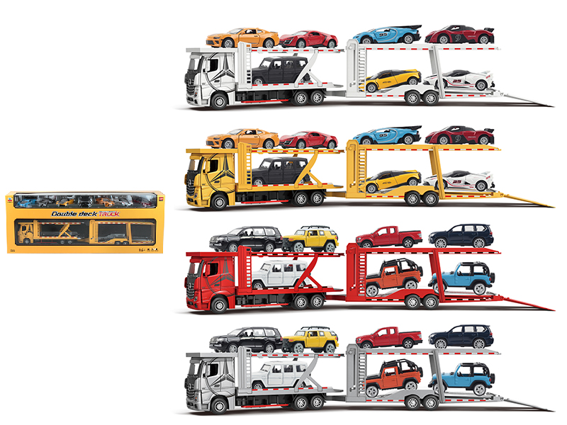 1:24 Slide Alloy Double-Deck Truck With Sound And Light(2 Doors Open)