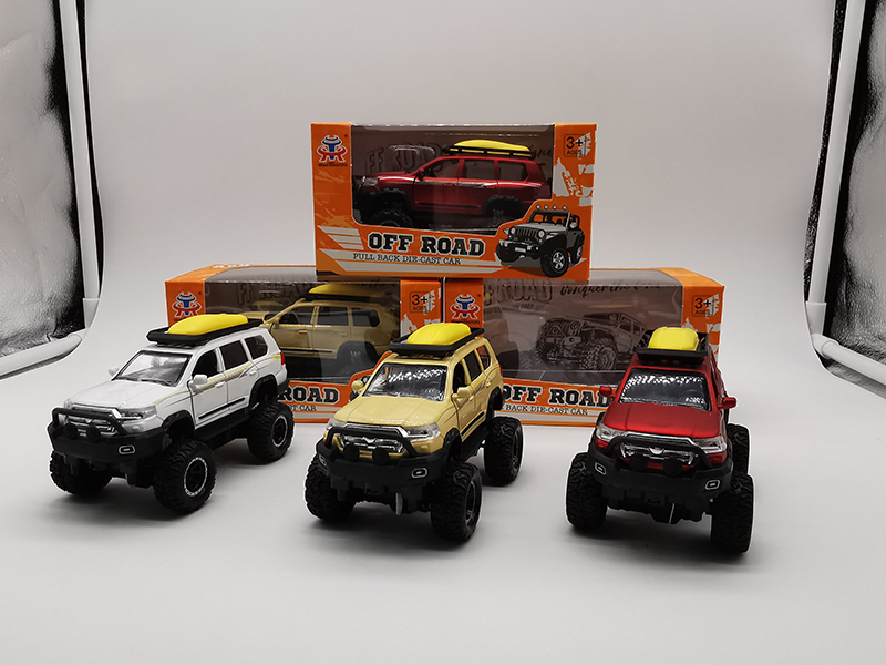 Pull Back Alloy Shock Absorption Toyota Off-Road Vehicle With Sound And Light