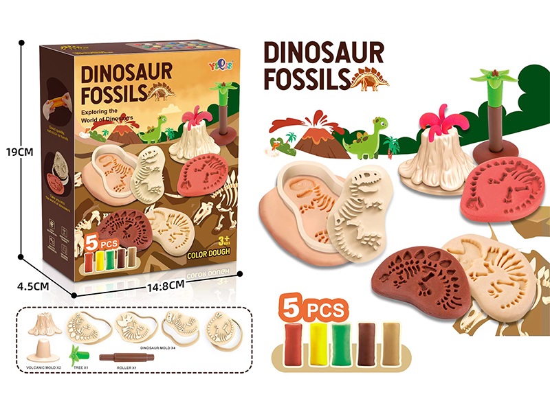 Dinosaur Fossil Colored  Mud