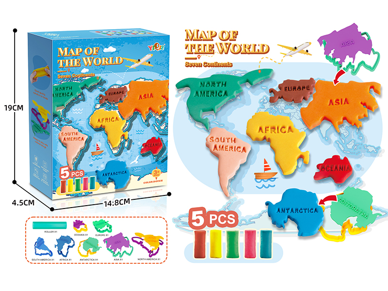 Seven Continents Colored  Mud