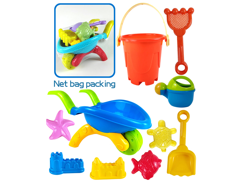 Beach Three Wheeled Cart Set 10PCS