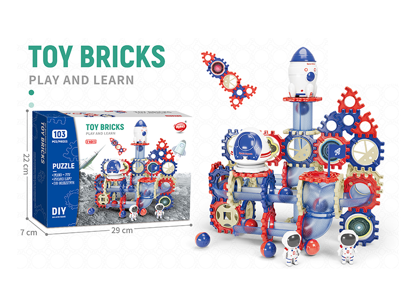 DIY Space Rolling Ball Track Building Blocks 103pcs