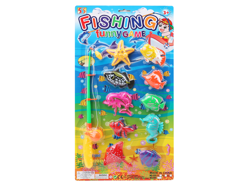 Single Rod 7Fish Fishing Toys Set