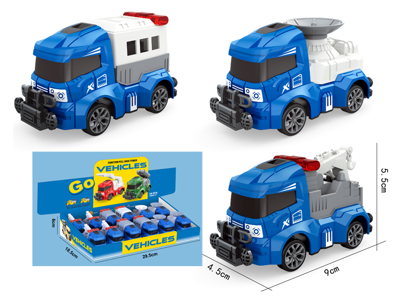 Pull Back Police Convoy 12PCS