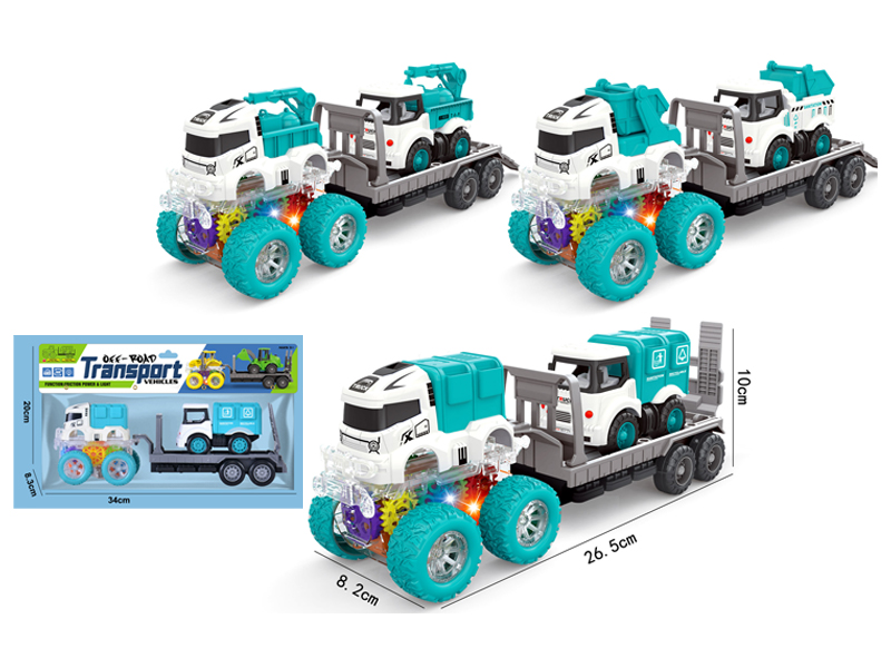 4Wd Double Friction Special Effects Eco-Friendly Vehicle+Pull Back Cartoon Eco-Friendly Vehicle