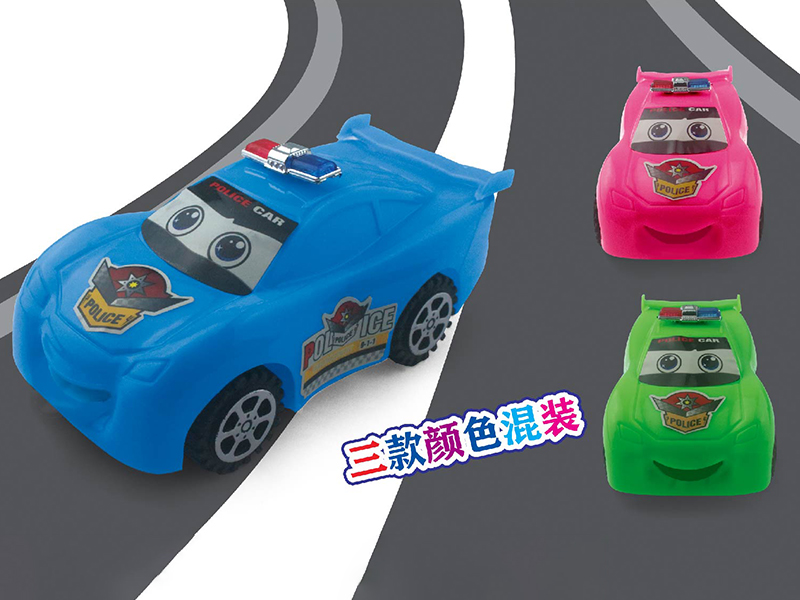 Solid Colour Friction Cartoon Police Car