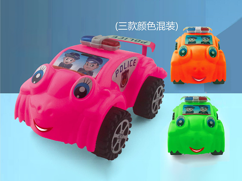Solid Colour Friction Cartoon Police Car