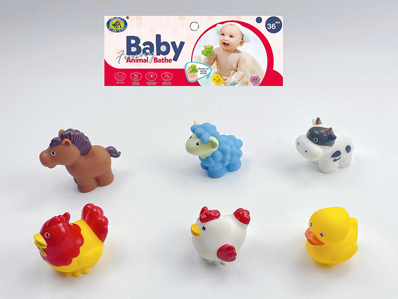 Baby Bath Toys Spray Water Farm Animals(6PCS)