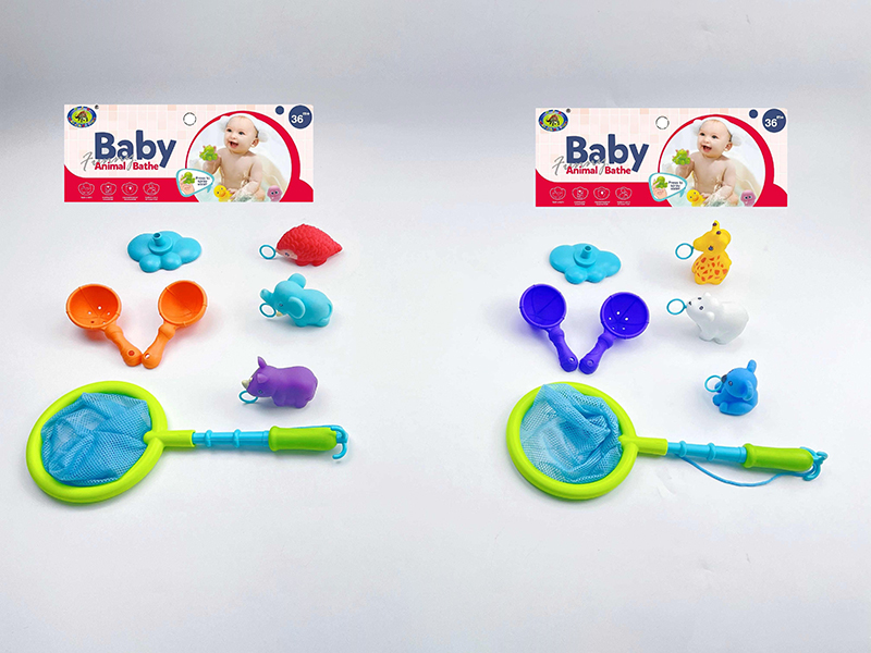 Baby Bath Toys Spoon Net Animals Set 7pcs