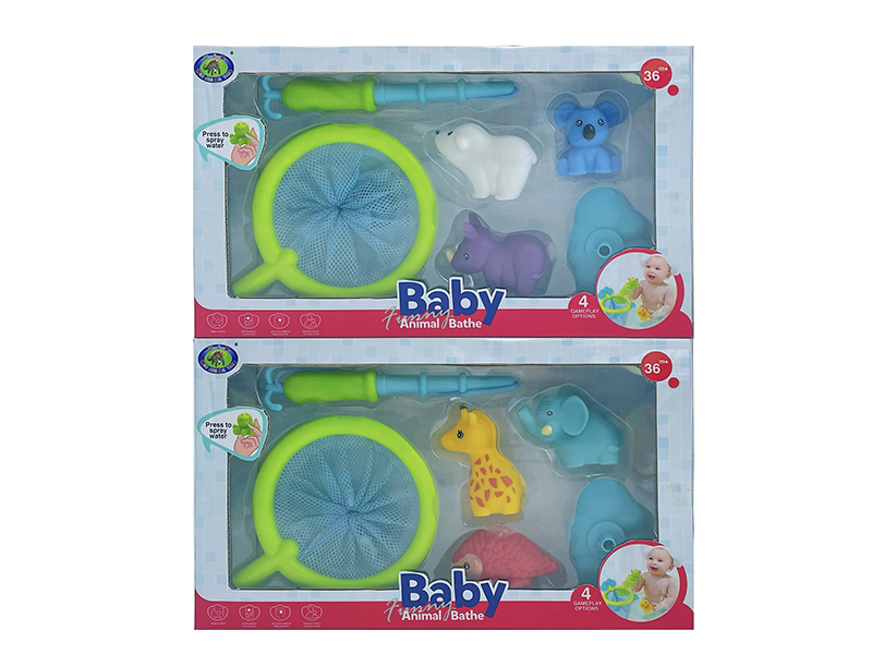 Baby Bath Toys Spoon Net Animals Set 6pcs