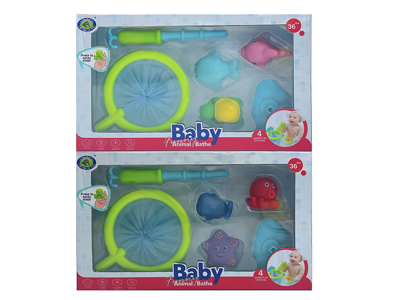 Baby Bath Toys Spoon Net Sea Animals Set 6pcs