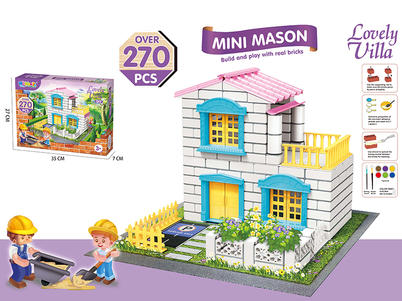 Mini Mason Simlation Building Small Brick - DIY Lovely Villa 270pcs