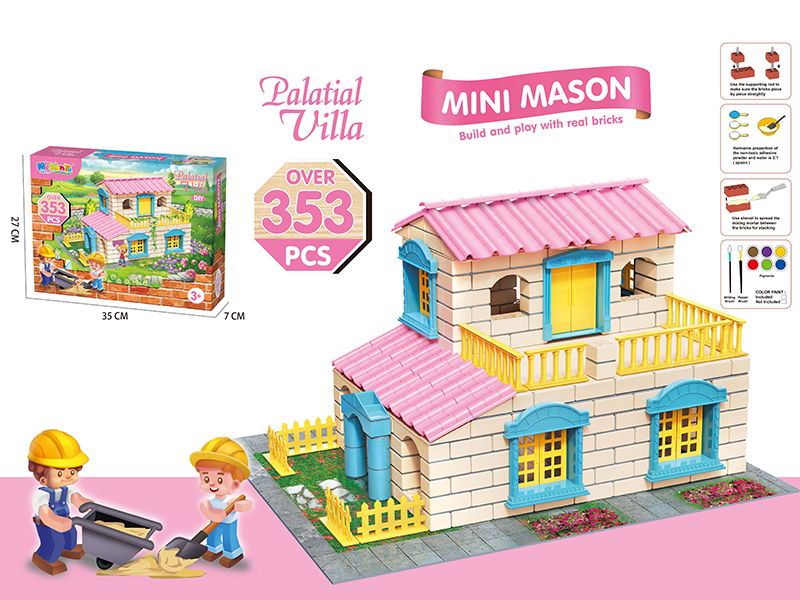 Mini Mason Simlation Building Small Brick - DIY Palatial Villa 353pcs
