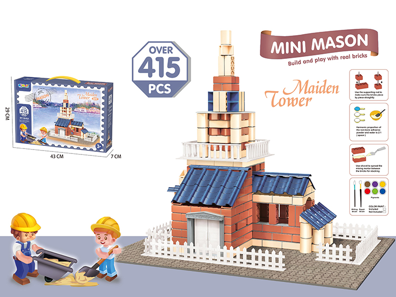 Mini Mason Simlation Building Small Brick - DIY Maiden Tower 415pcs