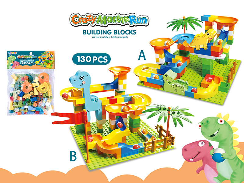Crazy Marble Run Small Particle Building Blocks 130pcs + 20*20 Base Plate
