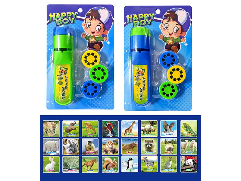 Early Education Animal World Projection Flashlight