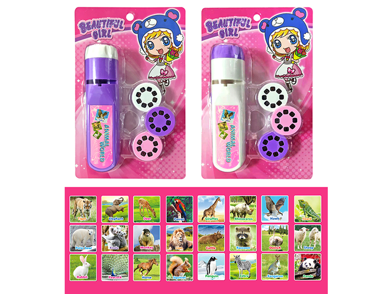 Early Education Animal World Projection Flashlight