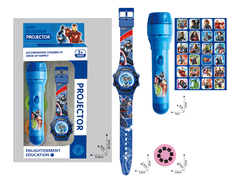 Early Education Projection Flashlight+Cartoon Electronic Watch
