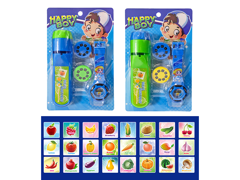 Early Education Fruit And Vegetable Projection Flashlight+Cartoon Electronic Watch