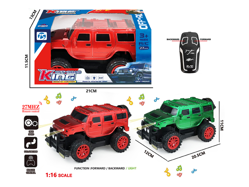 2Ch R/C Transparent Off-Road Hummer With Light And Music