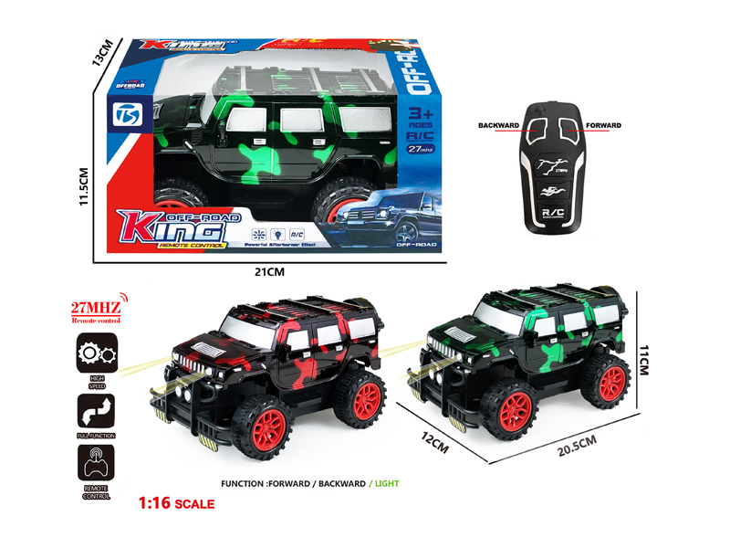 2Ch R/C Transparent Camouflage Off-Road Hummer With Light