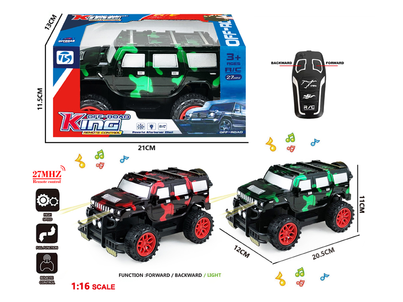 2Ch R/C Transparent Camouflage Off-Road Hummer With Light And Music