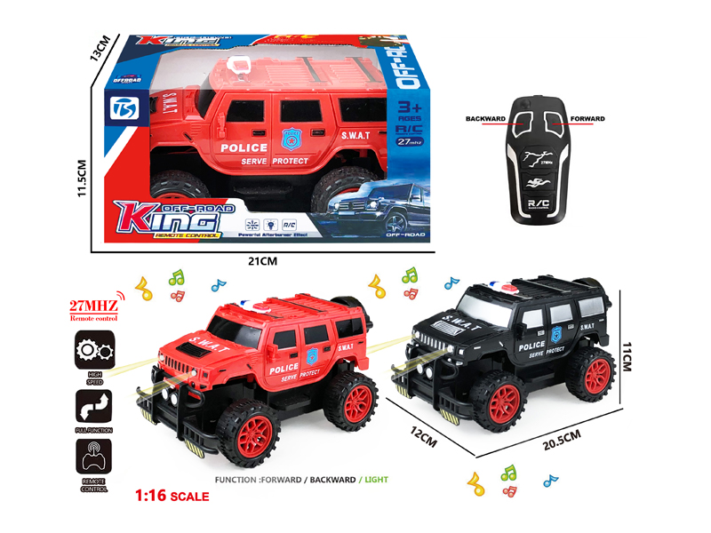2Ch R/C Off Road Hummer Police Vehicle With Light And Music