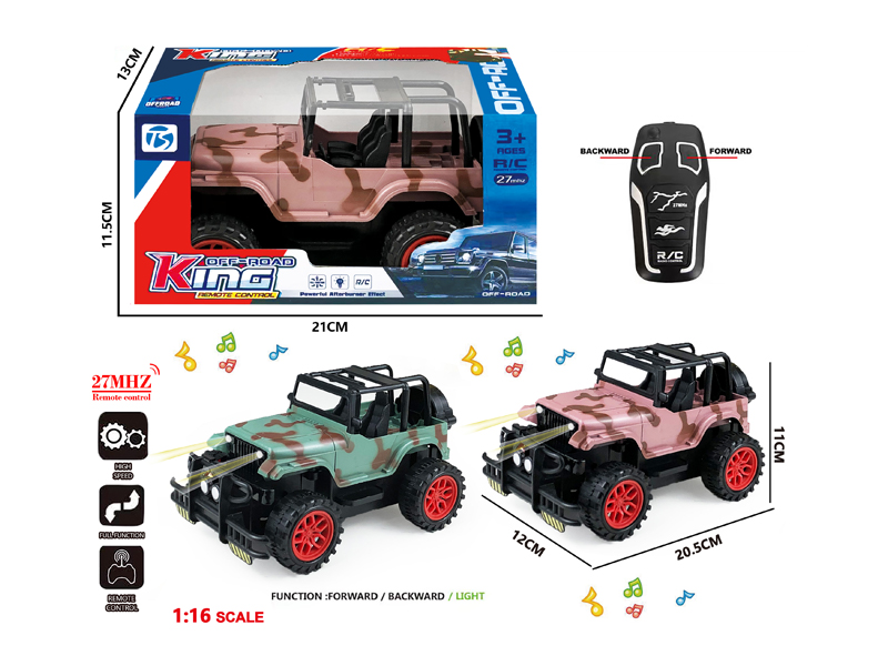 2Ch R/C Camo Off Road Wrangler With Light And Music