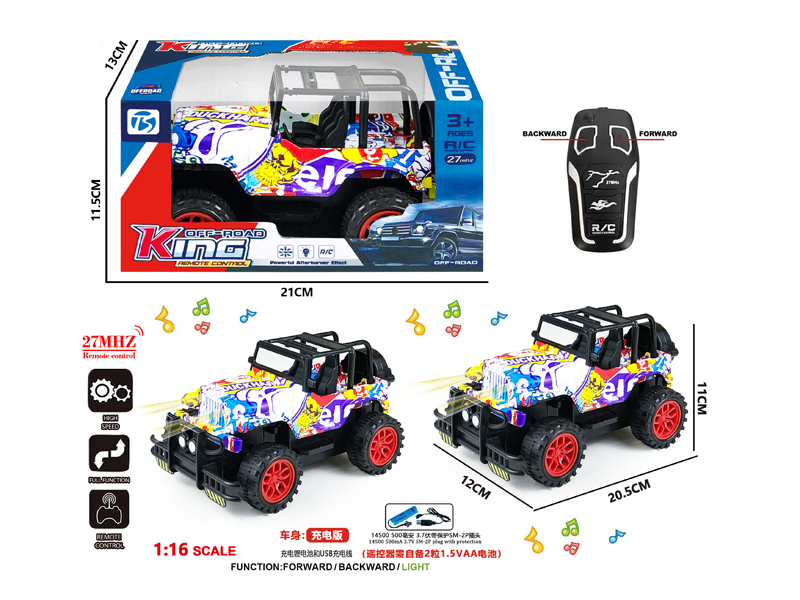 2Ch R/C Graffiti Wrangler Off-Road Vehicle With Light And Music