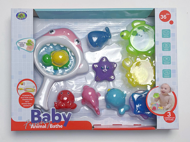 Bath Toys Scoop Net Water Spray Sea Animal Set(11PCS)