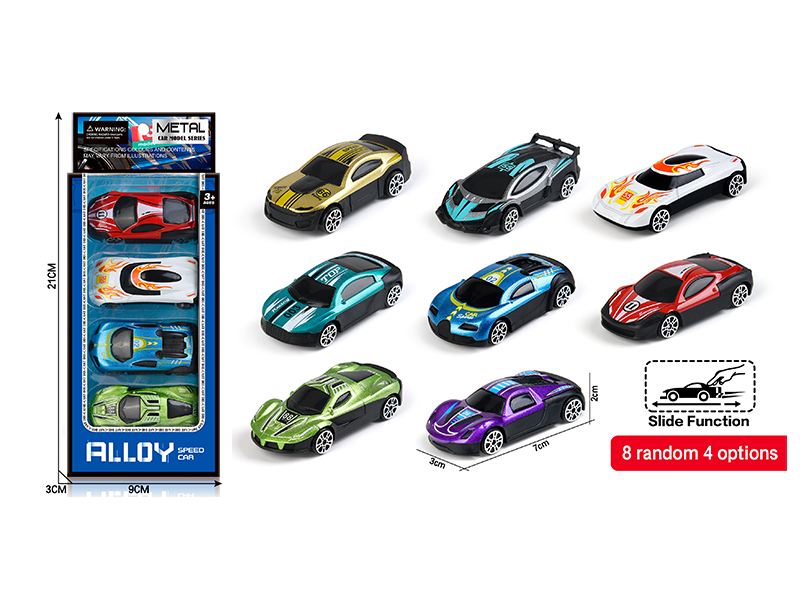 4PCS Slide Alloy Racing Car