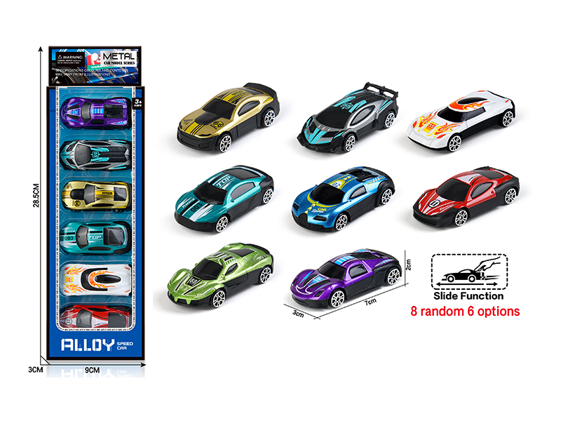 6PCS Slide Alloy Racing Car