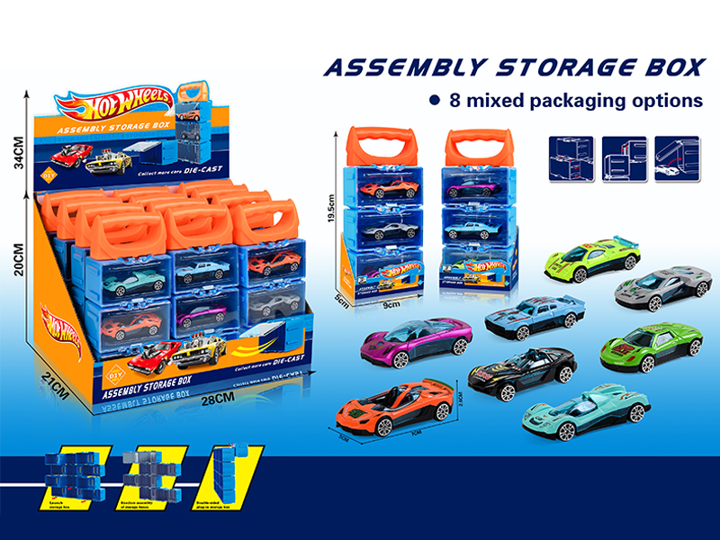 12PCS WindFire Wheel Assembly Storage Box(3Slide Alloy Racing Car)