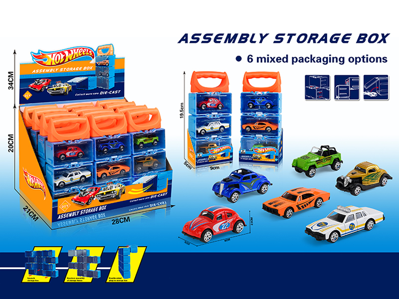 12PCS WindFire Wheel Assembly Storage Box(3 Slide Alloy Retro Car)