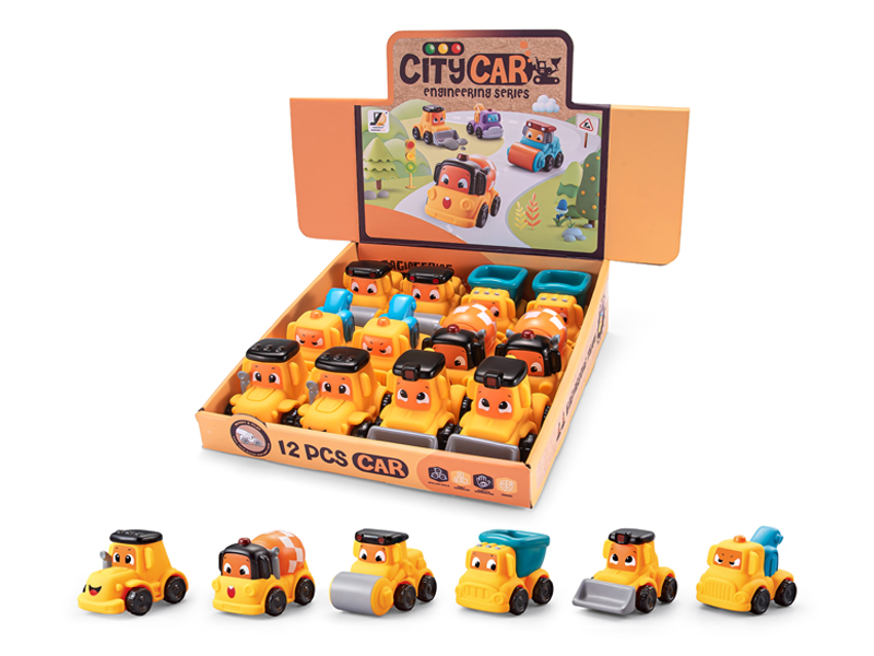 12PCS Slide Simulation Engineering Vehicle