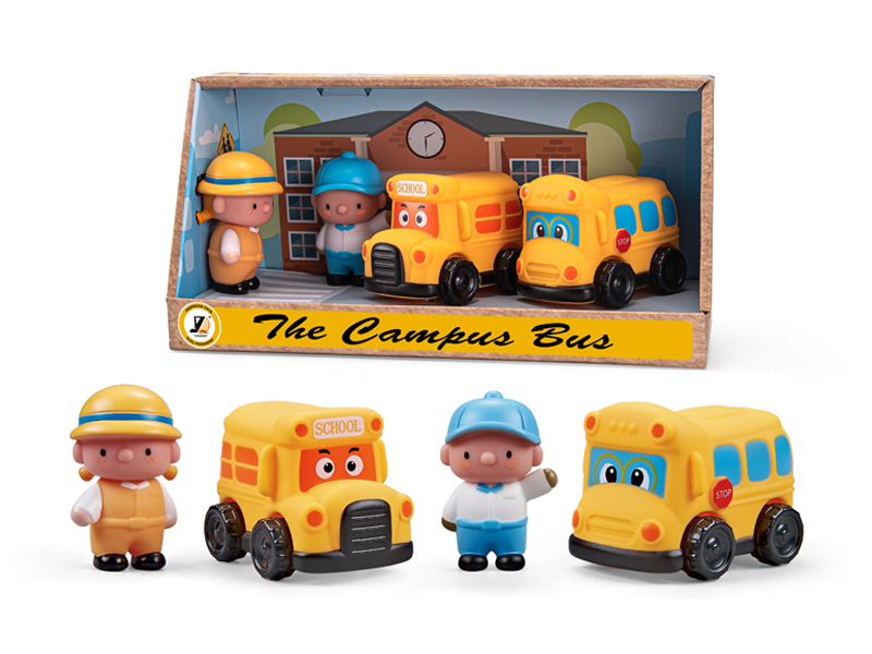 Slide School Bus+Doll Combination