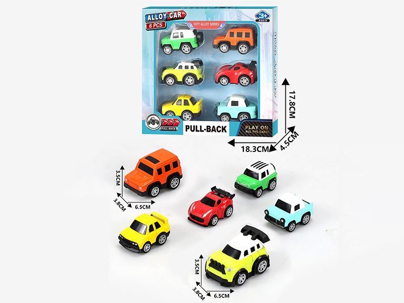 Pull Back Alloy Cartoon Car(6PCS)